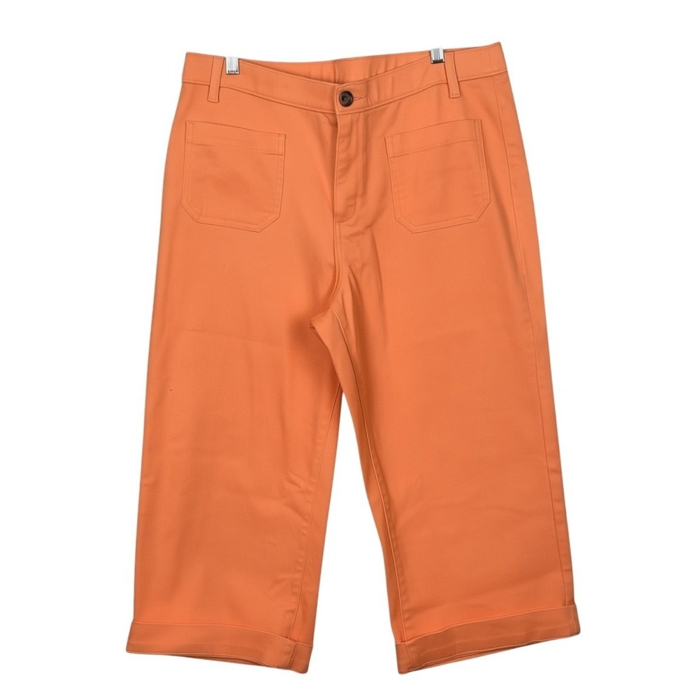 d & co. Denim + Company Women Coral Crop Pants 16P Petite Stretch Twill Pockets